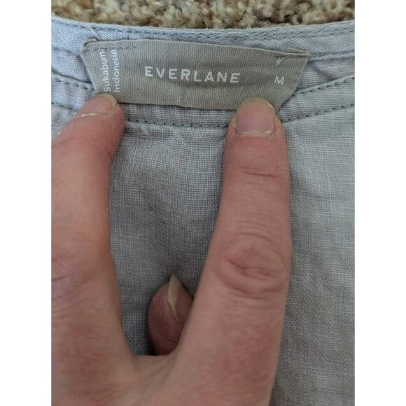 Everlane The Drawstring Tunic 100% Linen Pastel Blue Size Medium - Picture 7 of 9